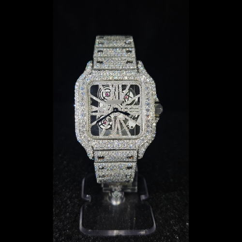 Moissanite Skeleton Watch - front view