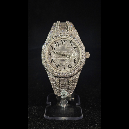 Moissanite Arabic Watch - front view